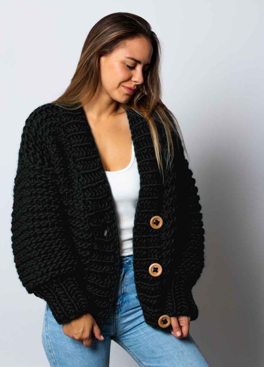 Black knit clearance cardigan